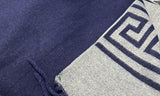 S06 Navy Blue /Grey Reversible Pashmina