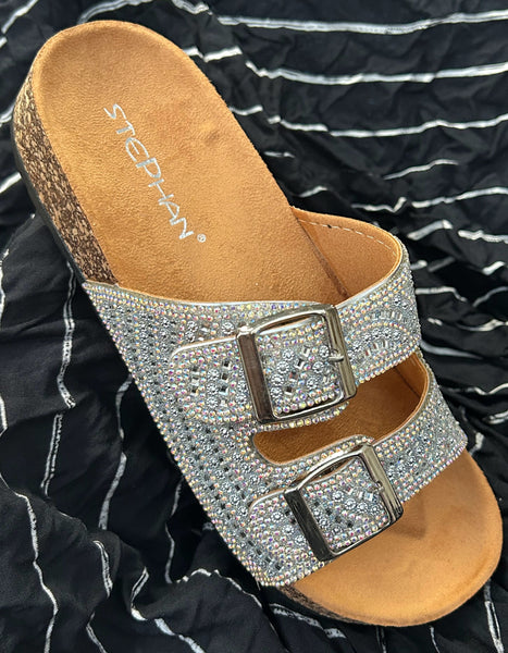 Silver Sparkle  Slip on style Sandal