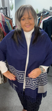 S06 Navy Blue /Grey Reversible Pashmina