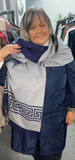 S06 Navy Blue /Grey Reversible Pashmina