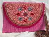 B11 Soft Weave Flower & Bead Bag