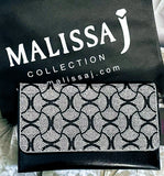 Black - Swirl Crystal Design Clutch  Bag by Malissa J