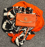 Orange Black scarf / pashmina