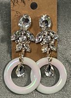 E10 Jeweled drop earrings with pearlised circle