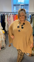 Slash neck Beaded Tasseled Poncho