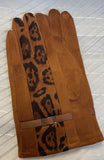 Leopard Suede Effect Print Gloves