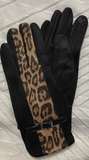 Leopard Suede Effect Print Gloves
